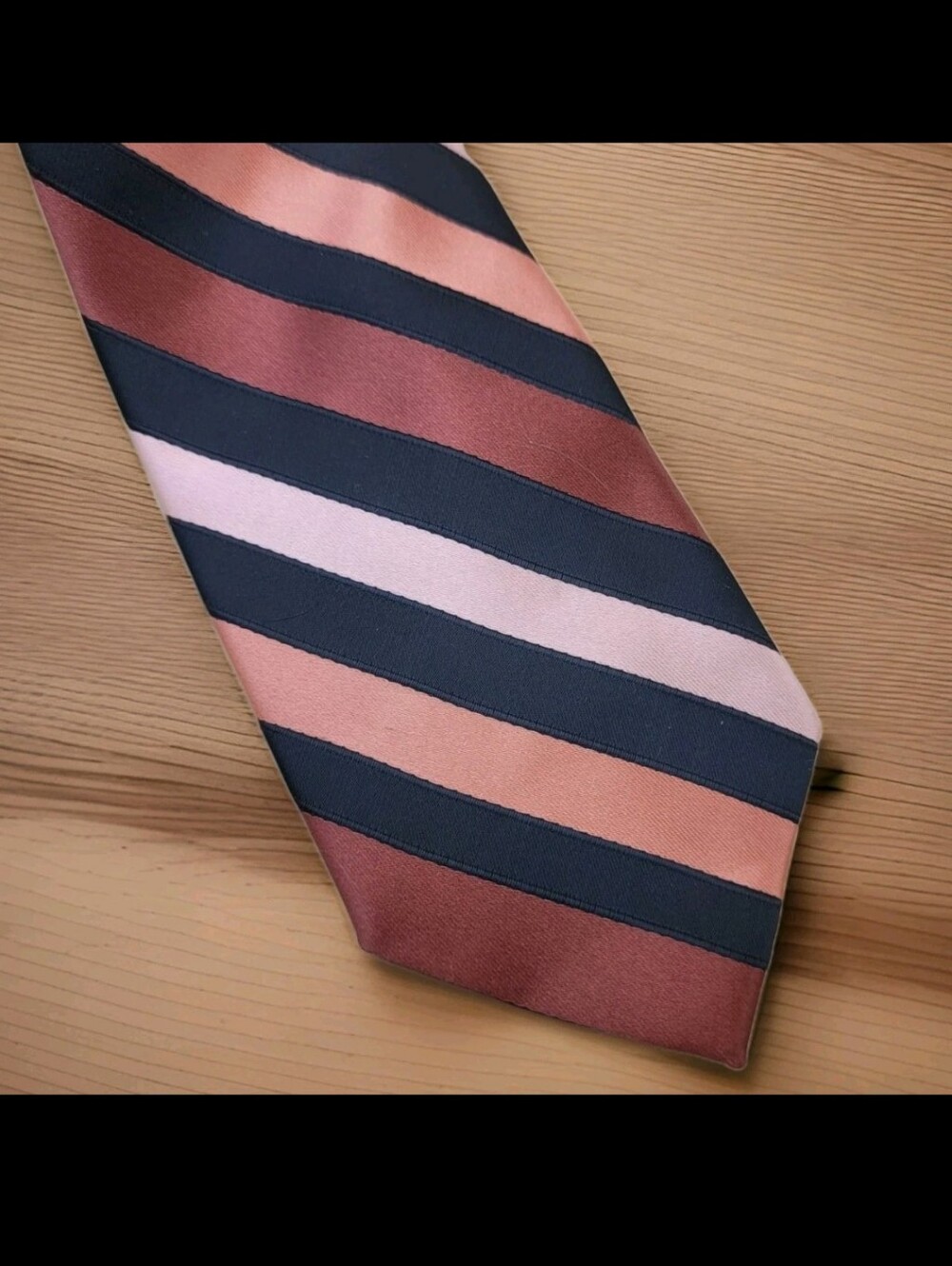 j ferrari Classy Black Cream Tan Stripe Necktie Vintage Fashion Classic 58x2.5” - Picture 1 of 4